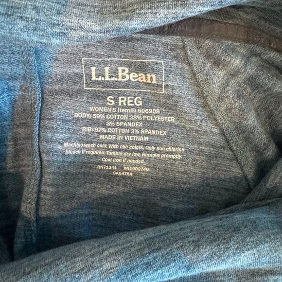 L.L. Bean Blue Cowl Neck Pullover Women’s Small Long Sleeve Sweatshirt Lounge - Picture 4 of 6